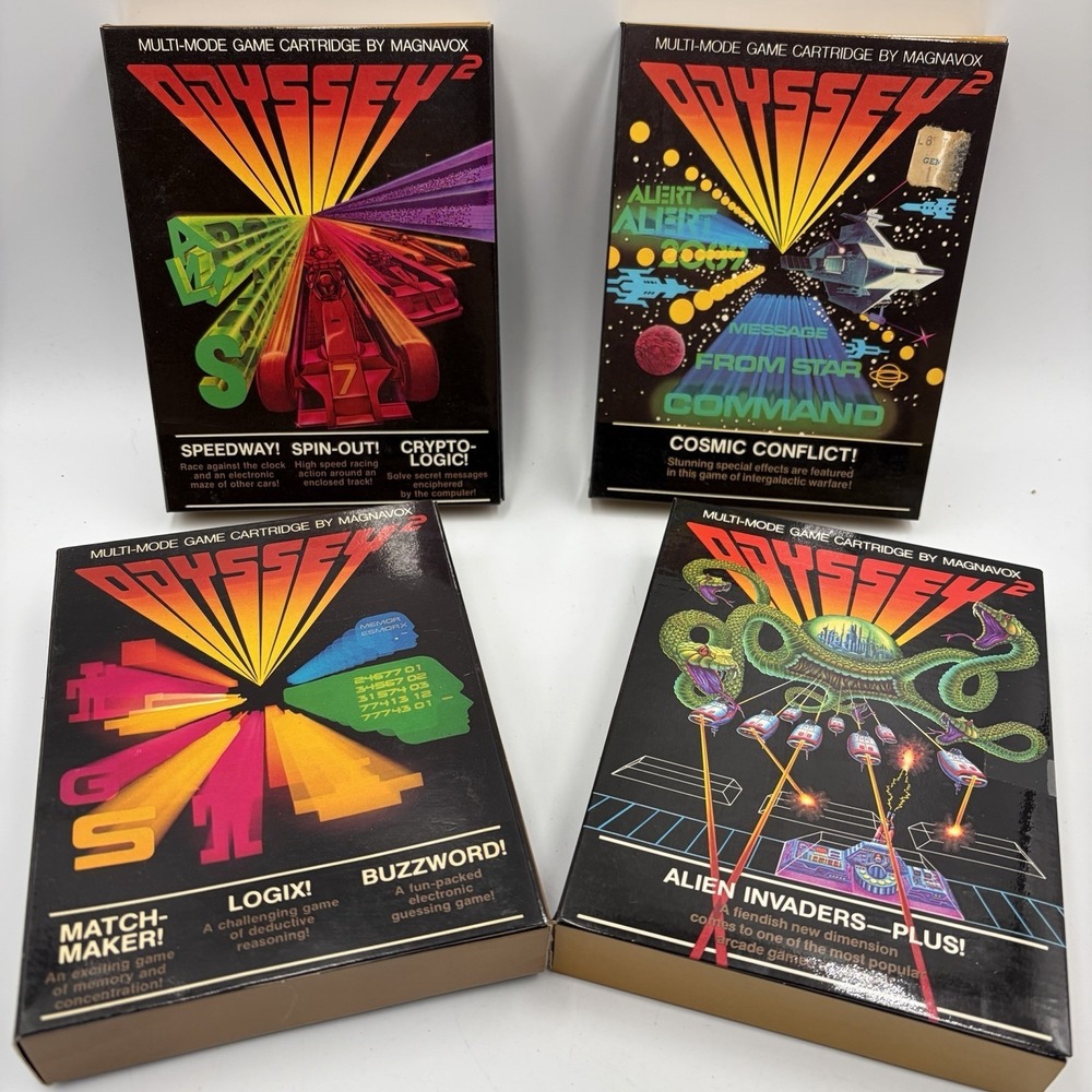 Magnavox Odyssey 2 Games Lot Of 4 Alien‎ Invaders Cosmic Conflict Speedway